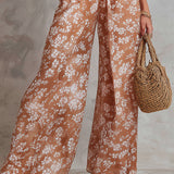 Liz - Elegant Floral Print Sleeveless Wide-Leg Jumpsuit