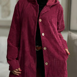 Cordia - Corduroy Hooded Cardigan