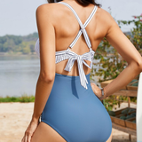 Maclair & Co. - Womens One Piece Swimsuits Push Up Tummy Control Bathing Suits V Neck Cutout Modest Swimwear