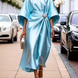 Elena - Luxe Shimmer Satin Long Dress
