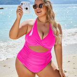 Maclair & Co. - Womens One Piece Swimsuits Push Up Tummy Control Bathing Suits V Neck Cutout Modest Swimwear