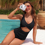 Maclair & Co. - Womens One Piece Swimsuits Push Up Tummy Control Bathing Suits V Neck Cutout Modest Swimwear