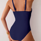 Maclair & Co. - Women's One Piece Swimsuit Sexy Mesh Sheer Tummy Control Bathing Suit Cross Twist Front Swimwear