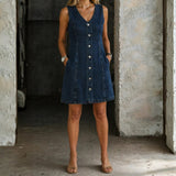 Lila - Casual Denim Overall Dress