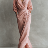 Alessia - Pink Linen Maxi Dress