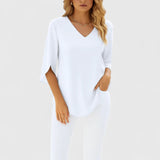 Violetta - Sophisticated V-Neck Blouse