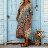 Christine - Casual Long Sleeve Dress with Vintage Inspiration