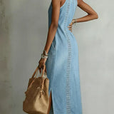 Julia - Retro Lace Denim Dress