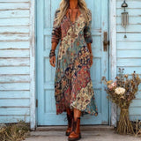 Christine - Casual Long Sleeve Dress with Vintage Inspiration