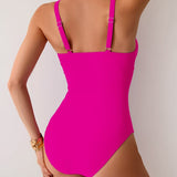 Maclair & Co. - Women's One Piece Swimsuit Sexy Mesh Sheer Tummy Control Bathing Suit Cross Twist Front Swimwear