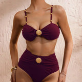 Linda - High Waist Bikini with Shell Detail