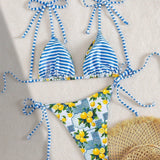 Claire - Lemon Print Triangle Bikini