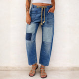 Margaret - Patchwork Drawstring Jeans