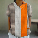 Lena - Striped Color Block Blouse