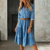 Barbara - Casual Elegant Denim Dress