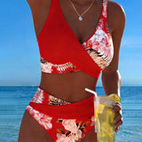 Lorraine - Bikini with Contrasting Floral Print and Slit