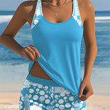 Susan - Swimsuit Tank Top with Printed Boxer Set