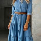 Barbara - Casual Elegant Denim Dress
