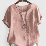 Elisavie - Comfortable Short Sleeve Blouse