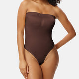 Seamless Bandeau Shaping Bodysuit with Removable Straps