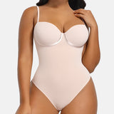 Sexy Back Lace-up Thong Seamless Corset Bodysuit