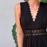 Charlotte - Handcrafted Lace Dress with V-Neckline
