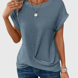 Isa - Elegant Blouse with Crew Neck