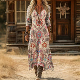 Christine - Casual Long Sleeve Dress with Vintage Inspiration