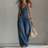 Sophie - Casual Denim Wide Jumpsuit