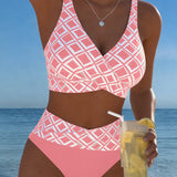 Sydney - Two-Piece Bikini with Cut-Out Bra and Diamond Pattern