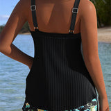 Seraphina - Striped Tankini with Two-Piece Swimsuit Bottom