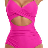 Maclair & Co. - Women's One Piece Swimsuits Tummy Control Cutout High Waisted Bathing Suit Wrap Tie Back