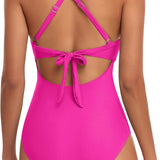 Maclair & Co. - Women's One Piece Swimsuits Tummy Control Cutout High Waisted Bathing Suit Wrap Tie Back