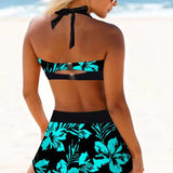 Simone - High-Waisted Swimsuit with Floral Print