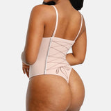 Sexy Back Lace-up Thong Seamless Corset Bodysuit