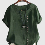 Elisavie - Comfortable Short Sleeve Blouse