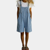 Lillian - Short Denim Jumpsuit with Soft Cotton Touch