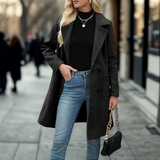 DEMI - Casual Mid Length Button Open Front Coat
