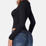 Square Neck Sculpting Bodysuit Second Skin Fit Seamless Thong