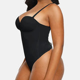 Sexy Back Lace-up Thong Seamless Corset Bodysuit