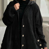 Cordia - Corduroy Hooded Cardigan