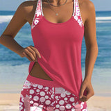 Susan - Swimsuit Tank Top with Printed Boxer Set