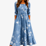 Bluebell Breeze Floral Pocket Midi Dress