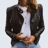 Kiki - Timeless Structured Zip-Up Vegan Leather Jacket