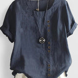 Elisavie - Comfortable Short Sleeve Blouse