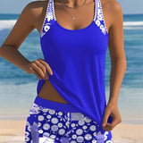 Susan - Swimsuit Tank Top with Printed Boxer Set