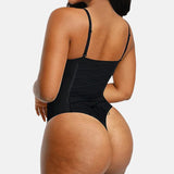 Sexy Back Lace-up Thong Seamless Corset Bodysuit