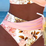 Lorraine - Bikini with Contrasting Floral Print and Slit