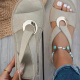 Stella - Flat Sandals With Metal Buckle