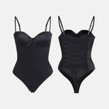 Sexy Back Lace-up Thong Seamless Corset Bodysuit
